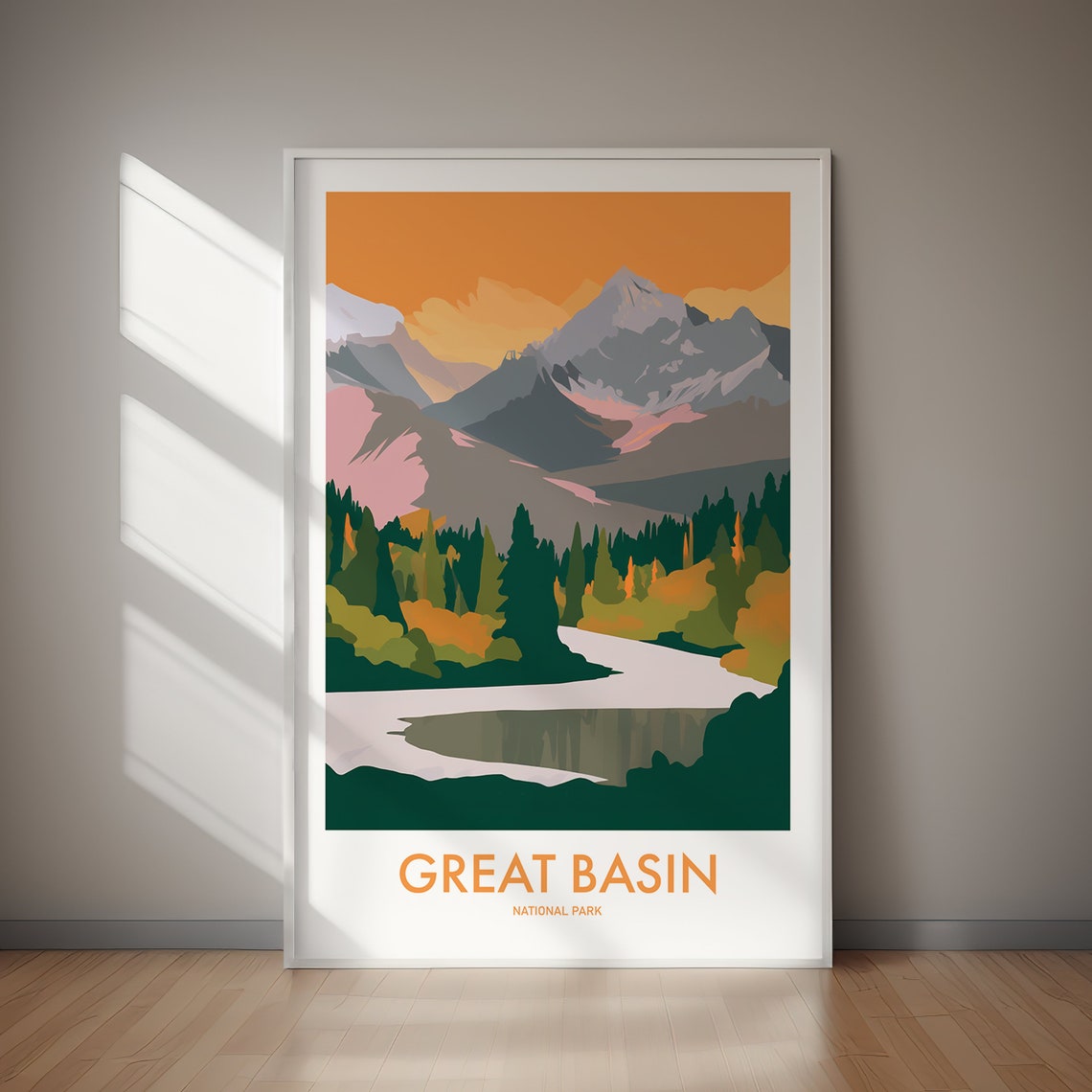 Great Basin National Park Mountain Lake Forest Autumn Colors Poster