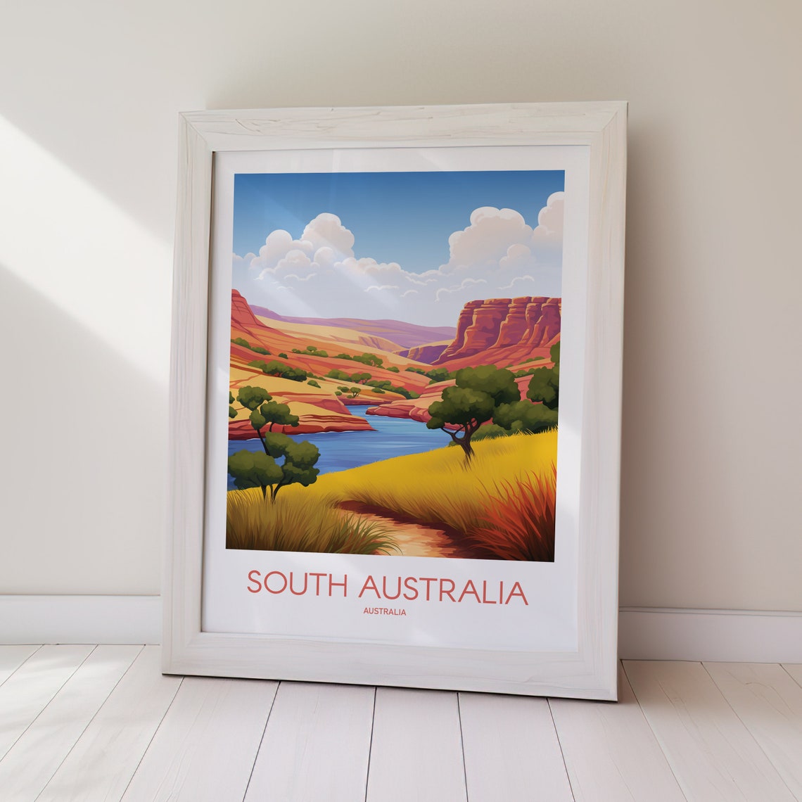 South Australia Outback River Gorge Landscape Vintage Travel Poster - Image 2