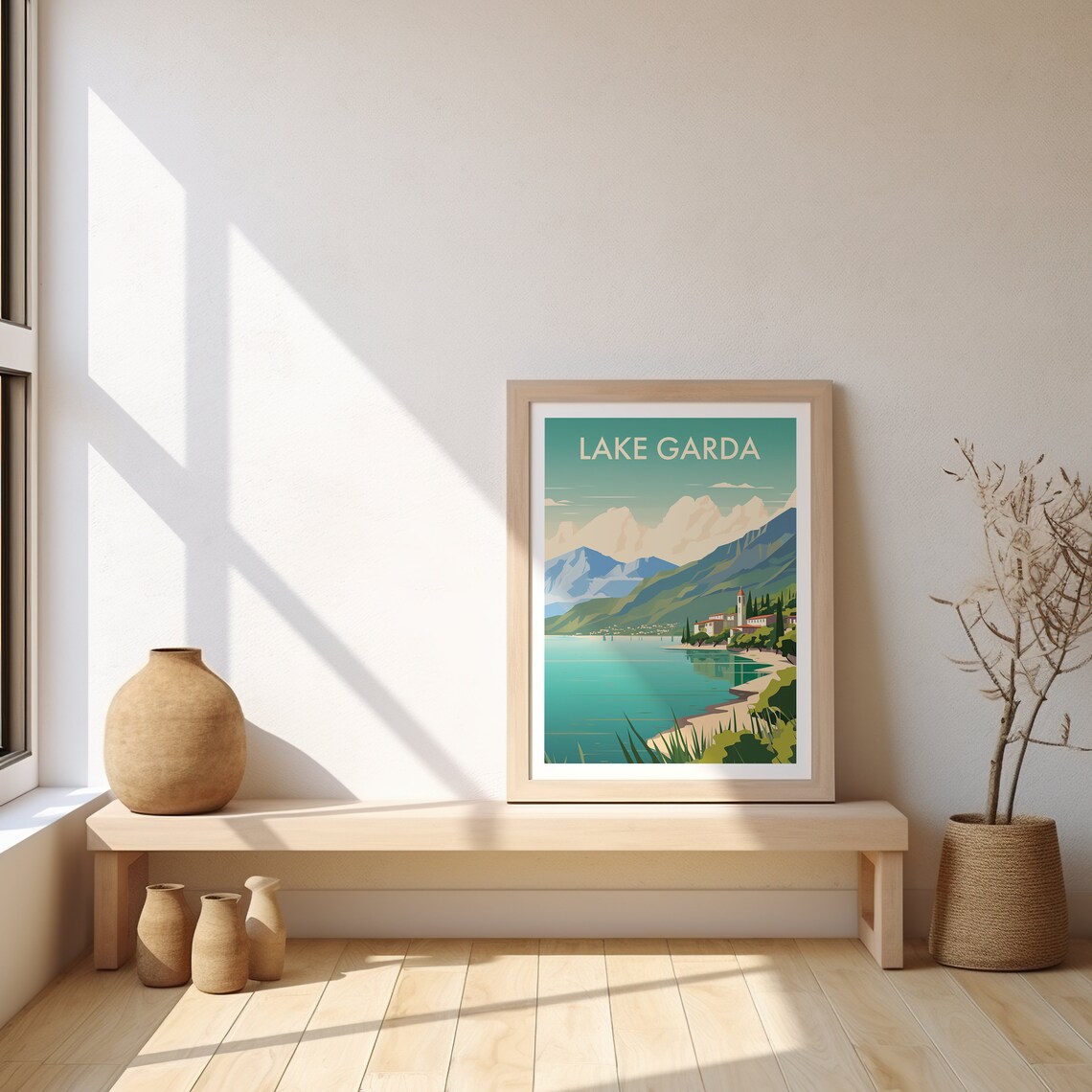 Lake Garda Travel Poster World Famous Lakes Collection Italy Art Home Decor Italy Souvenir Gifts For Her Gifts For Him - Image 2