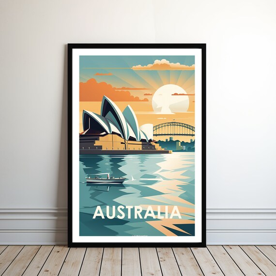 Australia Travel Poster, Australian Wall Art Print