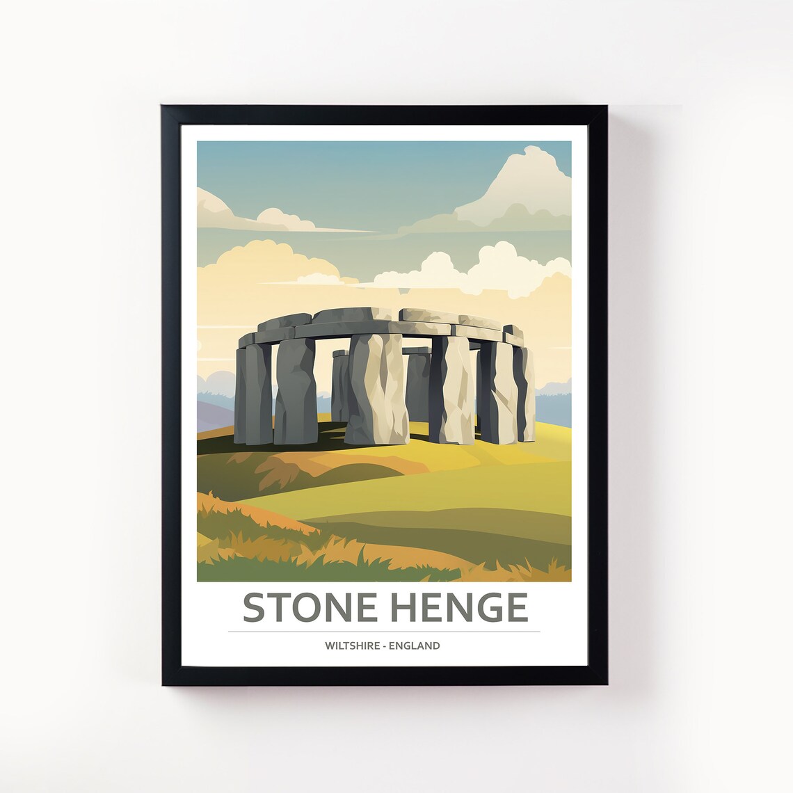 Stonehenge Travel Poster, Historic Landmark Art Print