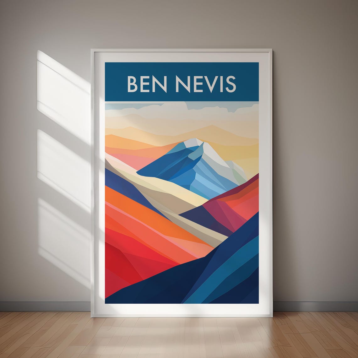 Ben Nevis Scotland Geometric Peak Bold Modern Mountain Art Wall Poster