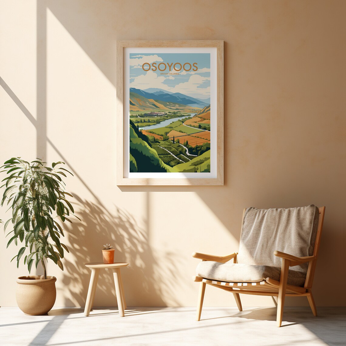 Osoyoos British Columbia Valley Vineyard Landscape Travel Poster - Image 2