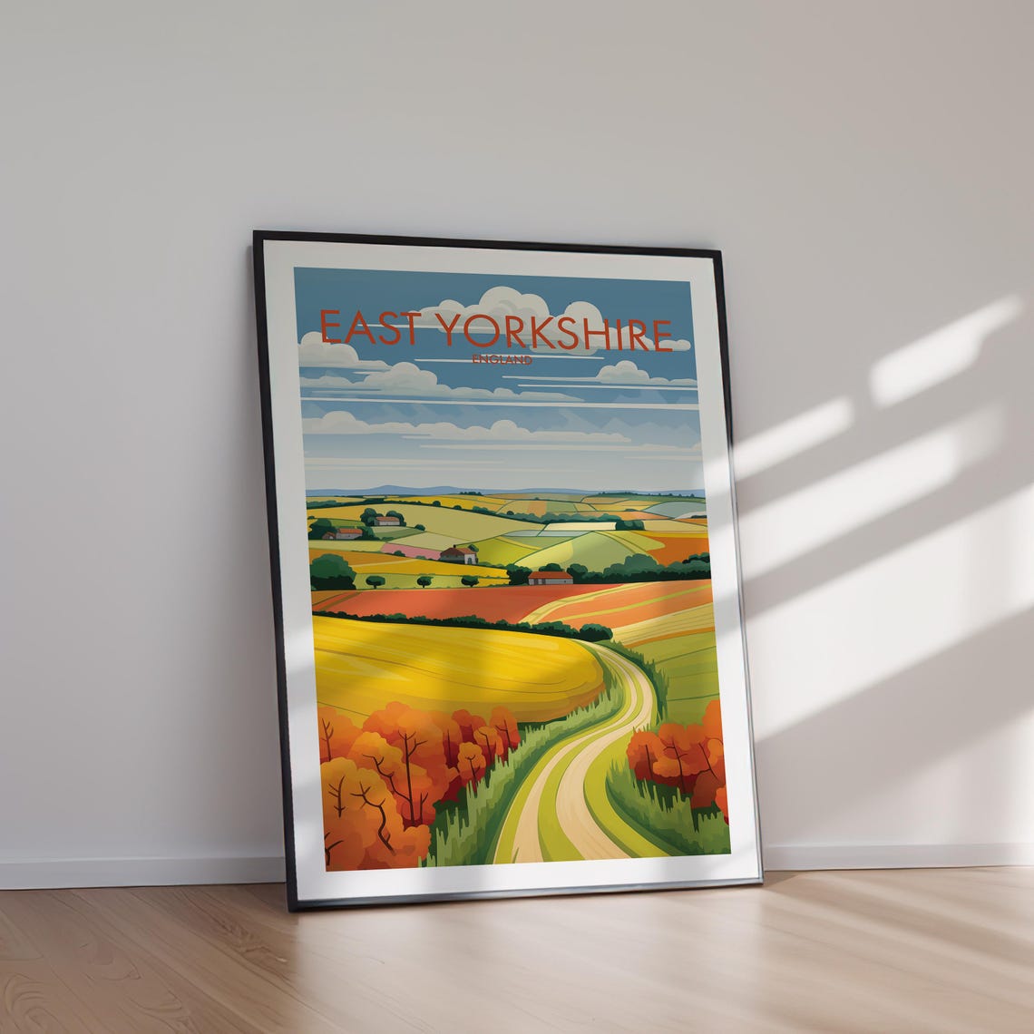 East Yorkshire England Golden Fields Country Road Travel Poster - Image 2