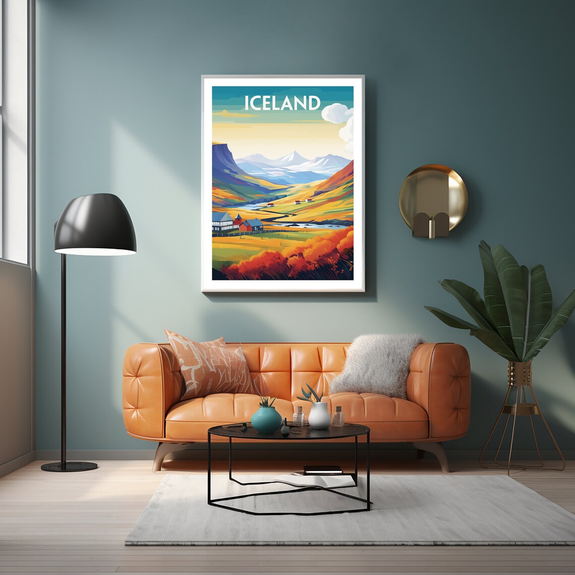 Iceland Travel Poster, Europe Wall Art Print