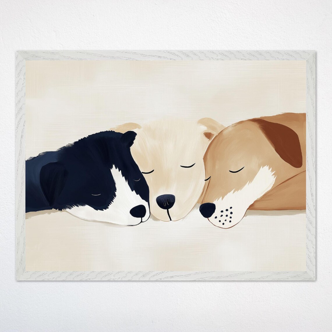 Sleeping Dogs Nursery Wall Art, Cozy Puppy Decor