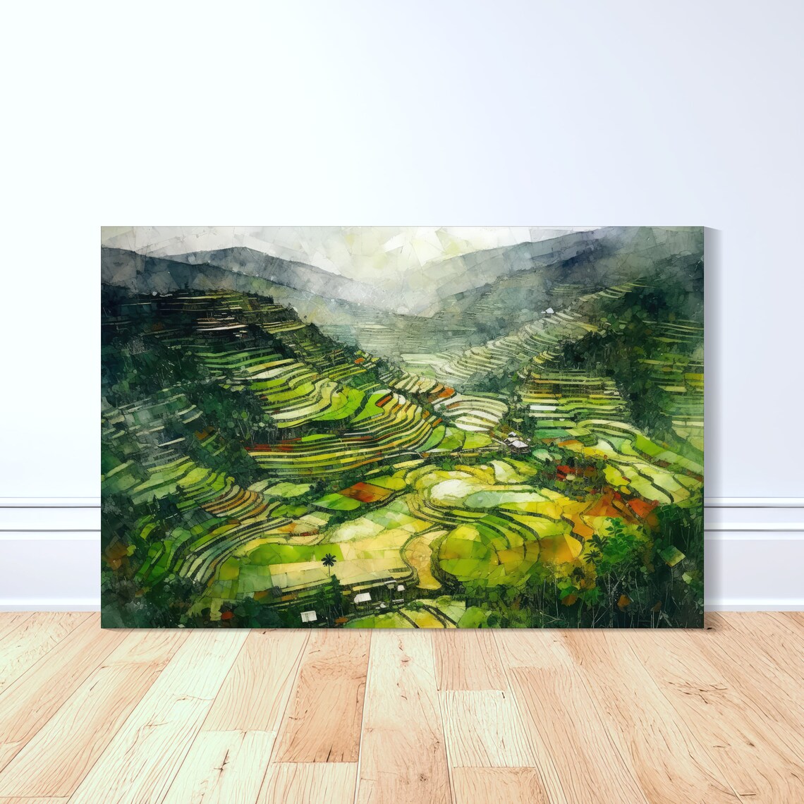 Banaue Rice Terraces Watercolor Travel Poster