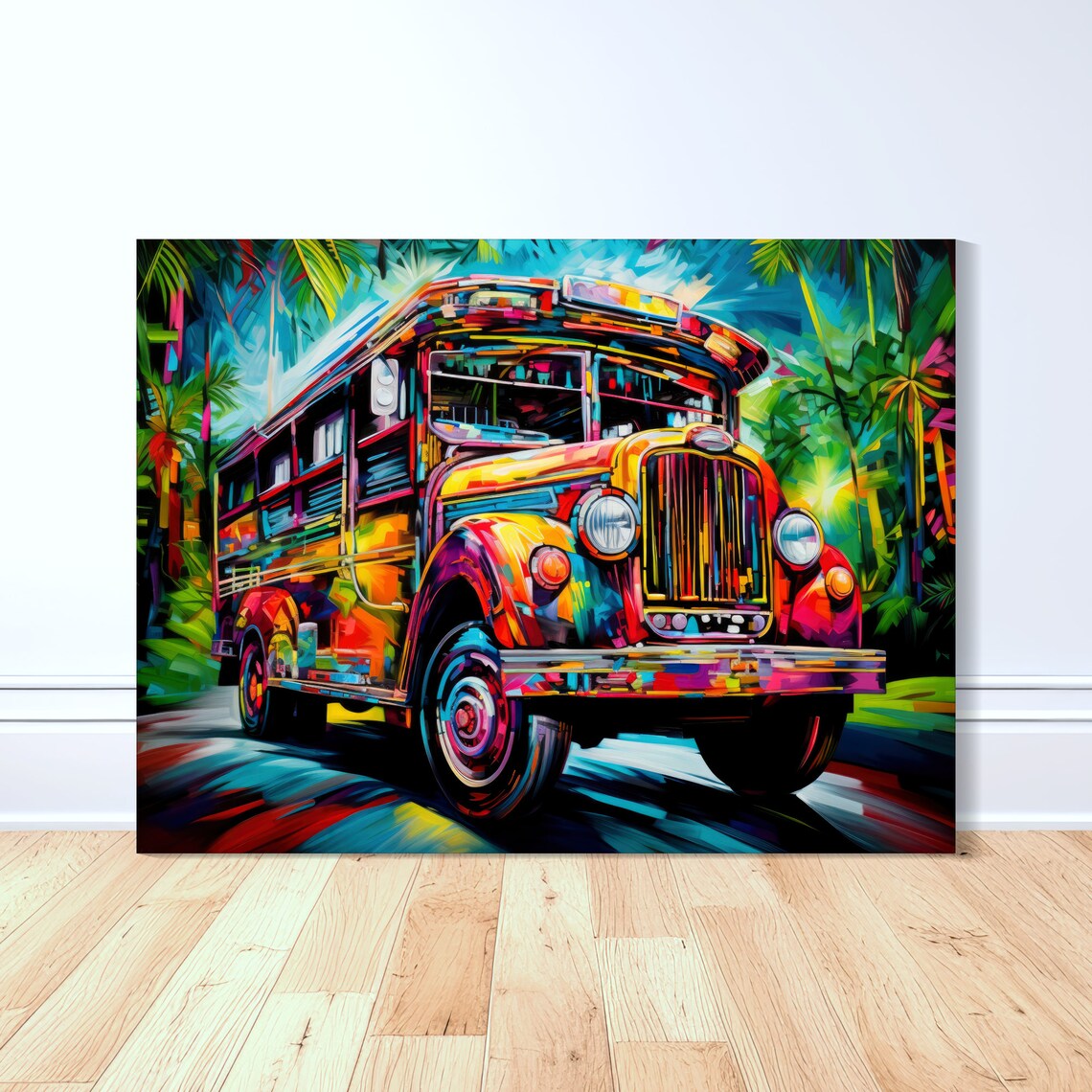 Tropical Jeepney Art Print, Filipino Gift