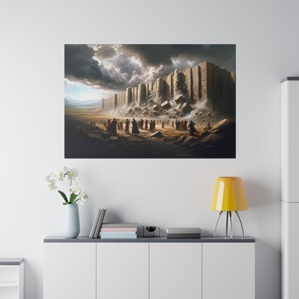 Epic Fall Of Jericho Miracle Walls Crumbling Canvas Art Poster - Image 3