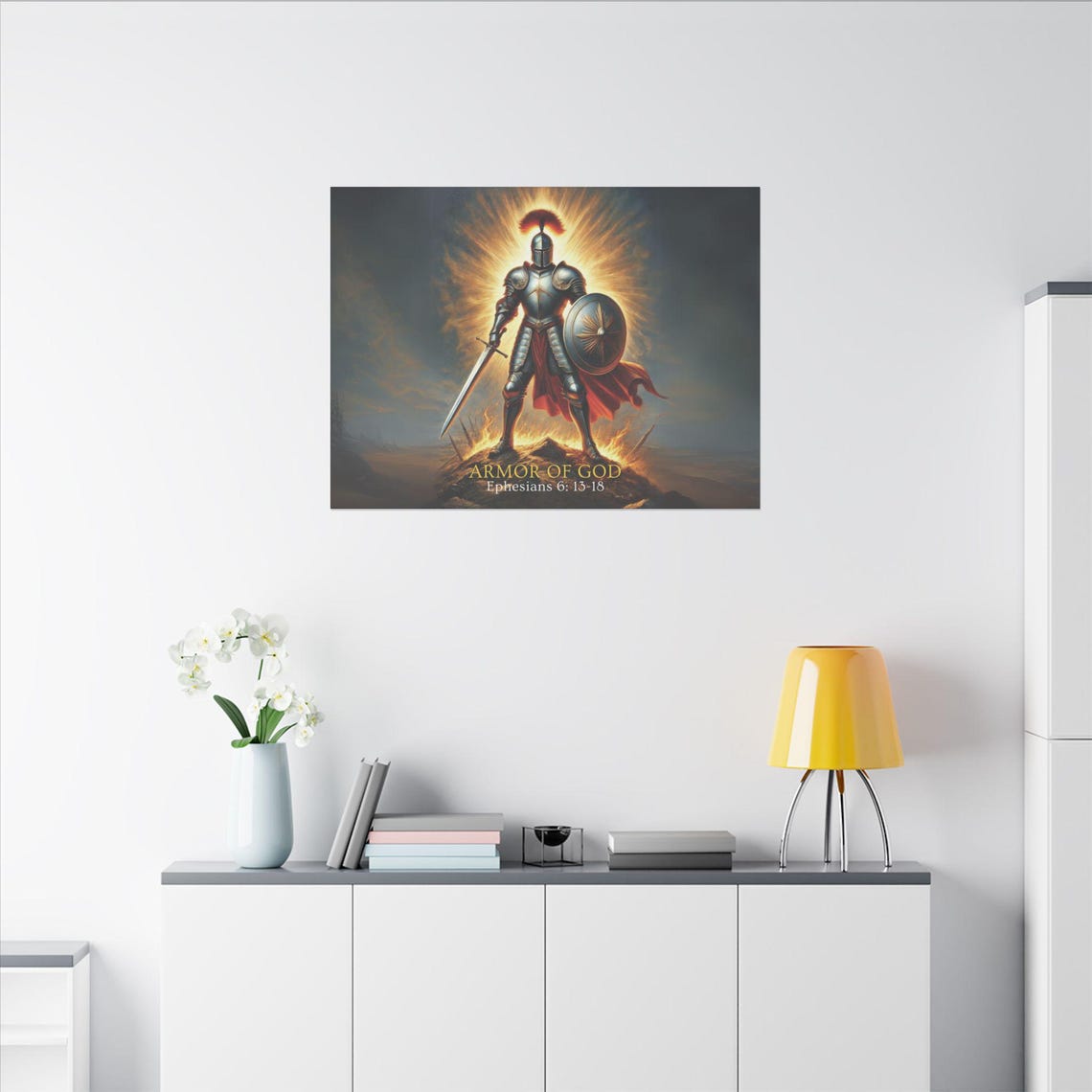 Fiery Knight In Armor Of God Ephesians 6:13-18 Warrior Poster - Image 2