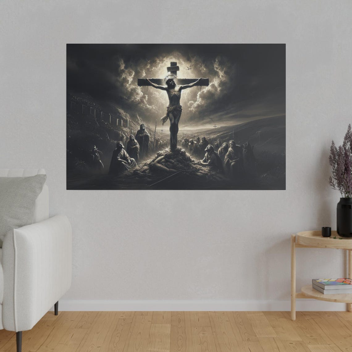 Jesus Christ Crucifixion Dramatic Stormy Calvary Scene Poster - Image 4