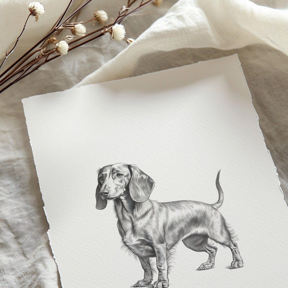 Dachshund Print, Dog Sketch Pet Wall Art - Image 5