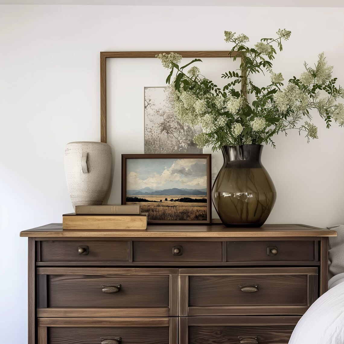 Rustic Neutral Landscape Print, Vintage Country Scenery - Image 2