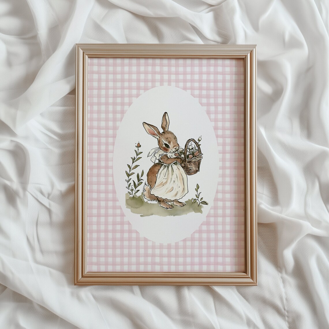 Rabbit Nursery Print, Vintage Style Nursery Decor