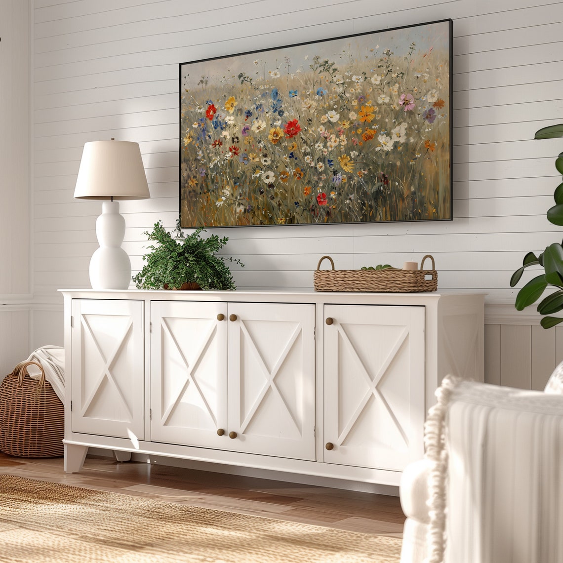 Spring Wildflower Meadow Burst With Colorful Blooms Painting Poster