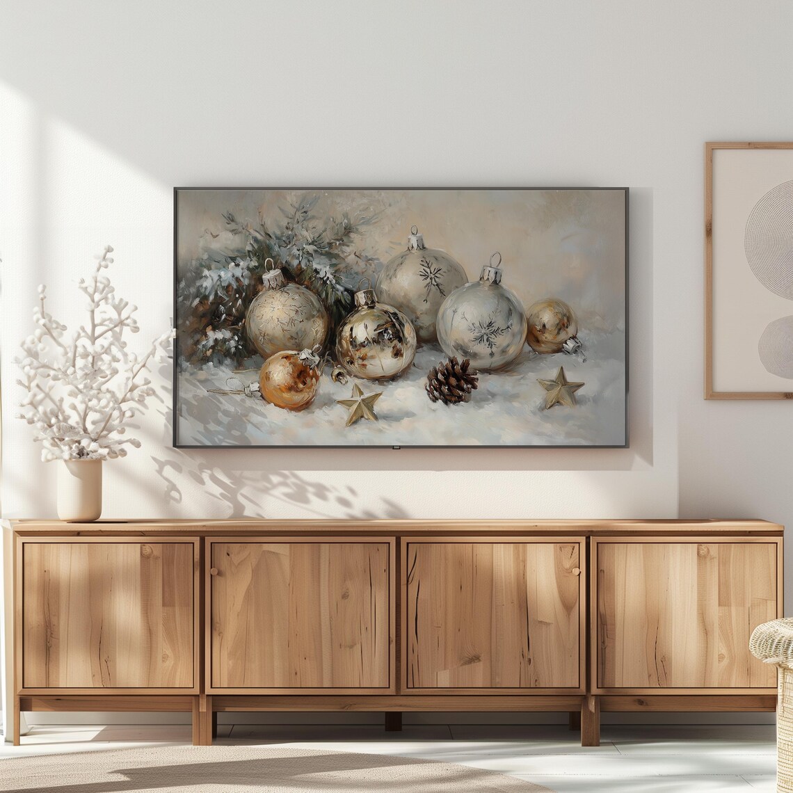 Vintage Ornament Frame TV Holiday Art Print - Image 3