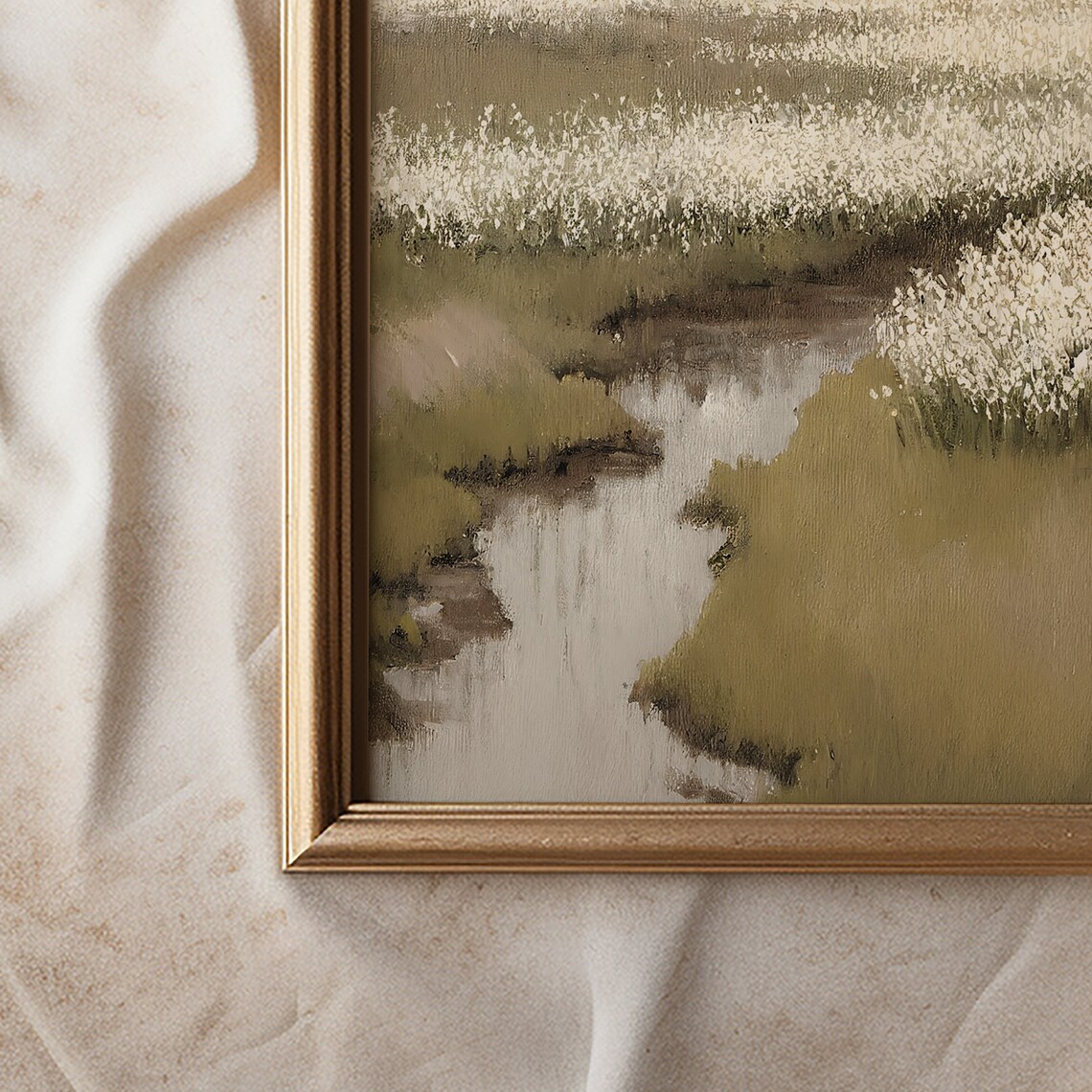 Meadow Landscape Print, Vintage Countryside Wildflowers - Image 3