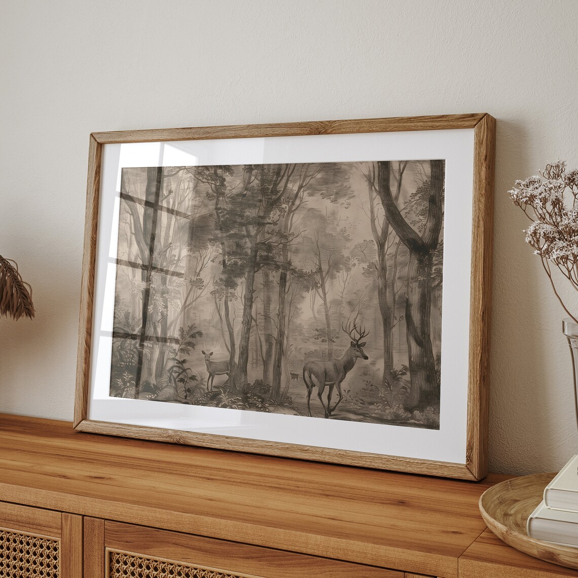 Moody Woodland Landscape Vintage Art Print - Image 2