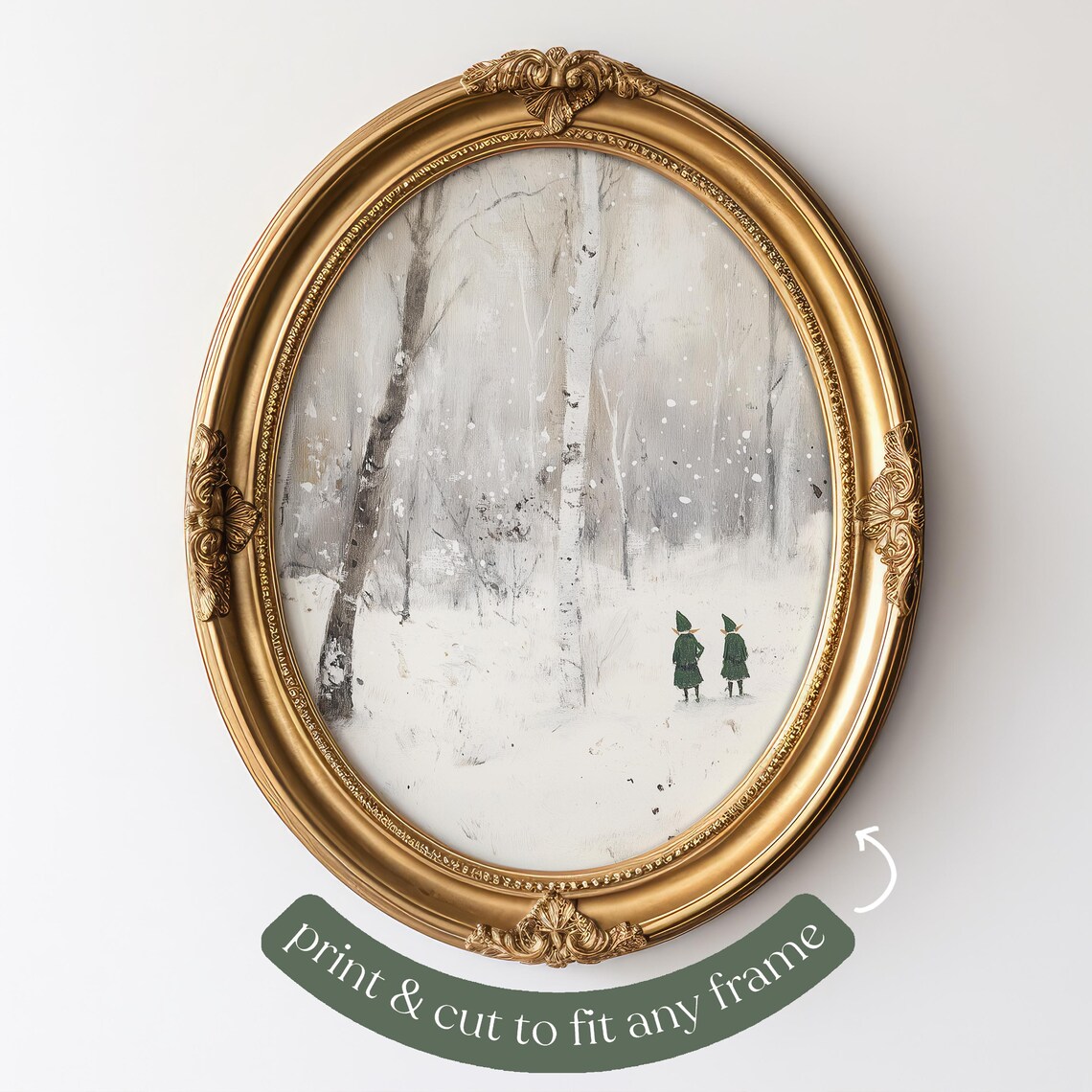 Snowy Birch Forest Print, Christmas Winter Landscape - Image 5