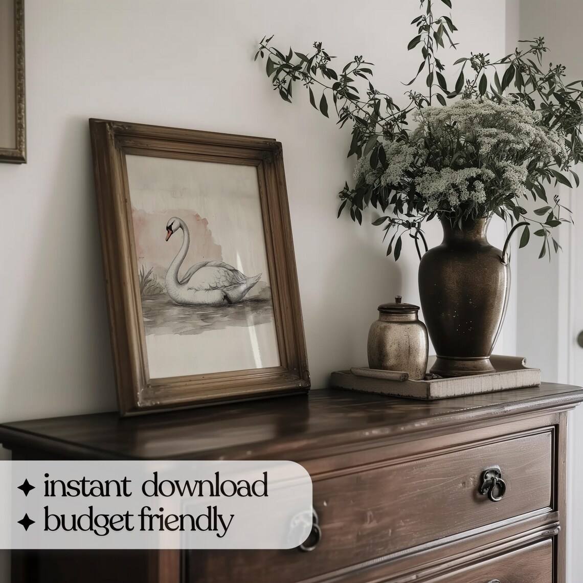 Swan Watercolor Art Print, Elegant Bird Illustration - Image 4