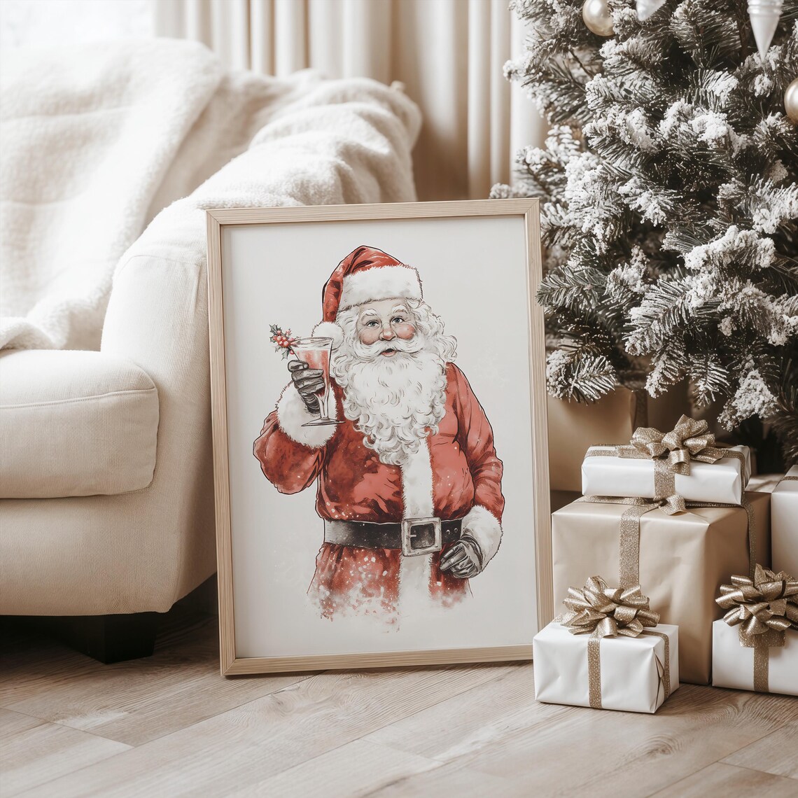 Santa Claus Red Holiday Wall Art Art Print - Image 3