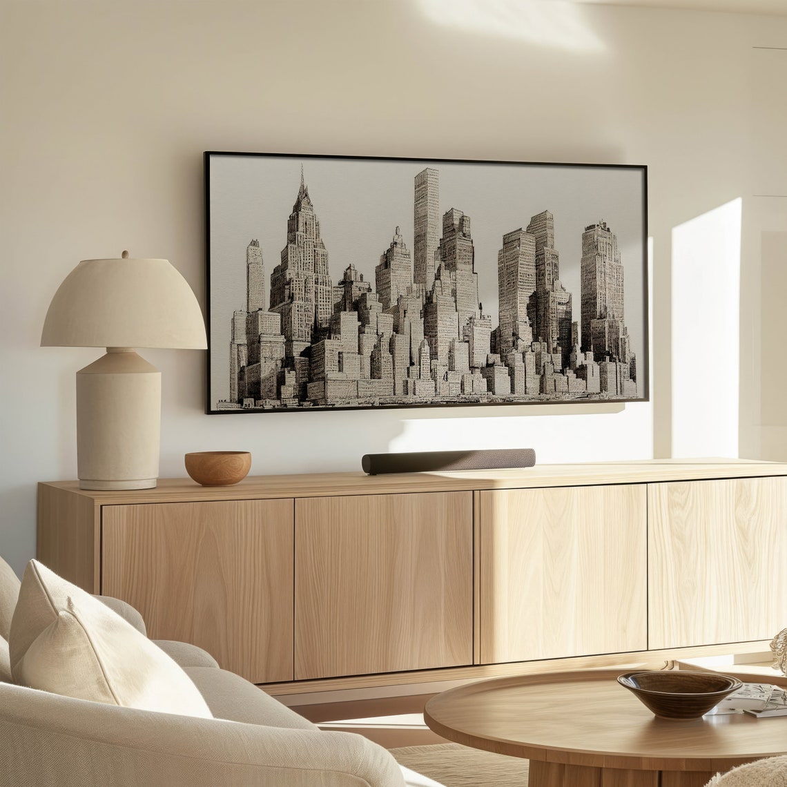 New York City Skyline Sketch Art Print