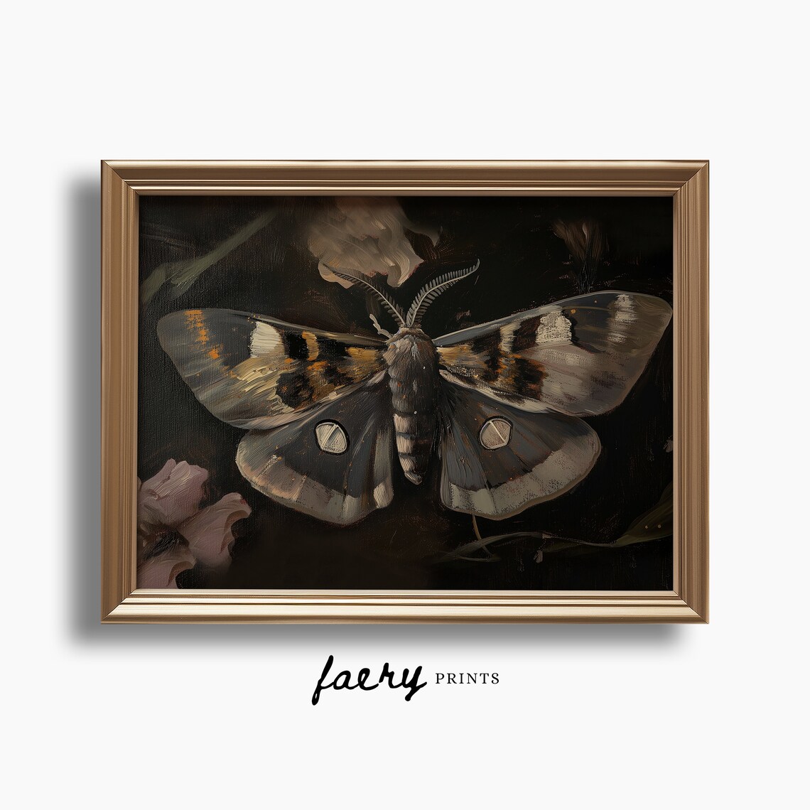 Moth Print, Vintage Dark Academia Wall Art