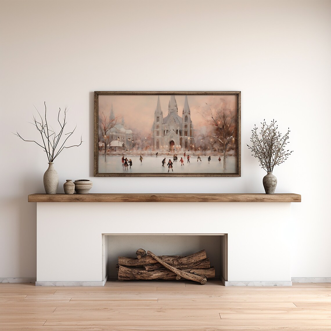 Winter Ice Skating Art Print, Home Decor