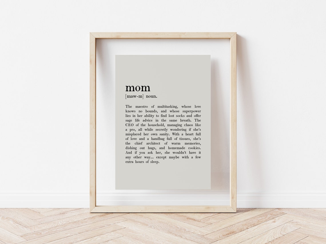 Funny Mom Dictionary Definition Typography Humor Gift Poster - Image 3