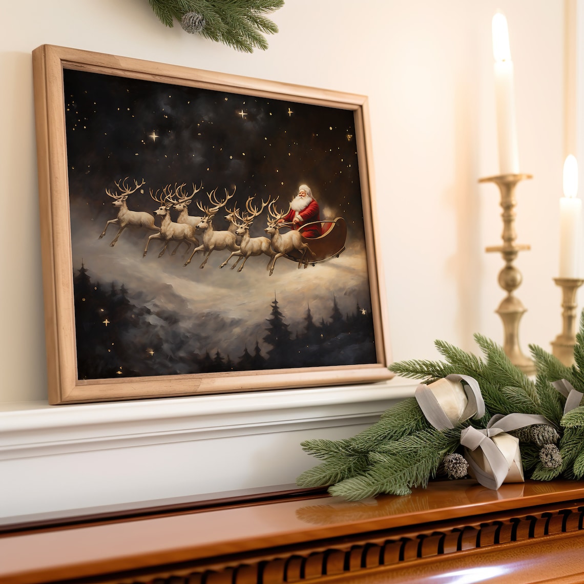 Santa Claus Vintage Christmas Travel Poster Print - Image 5
