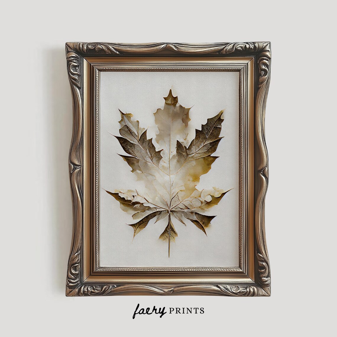 Autumn Leaf Print, Antique Seasonal Botanical