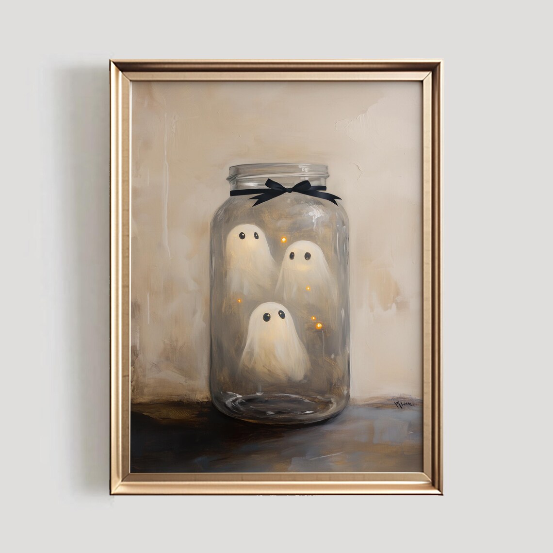 Ghosts In A Jar Halloween Farmhouse Art Print - Image 3