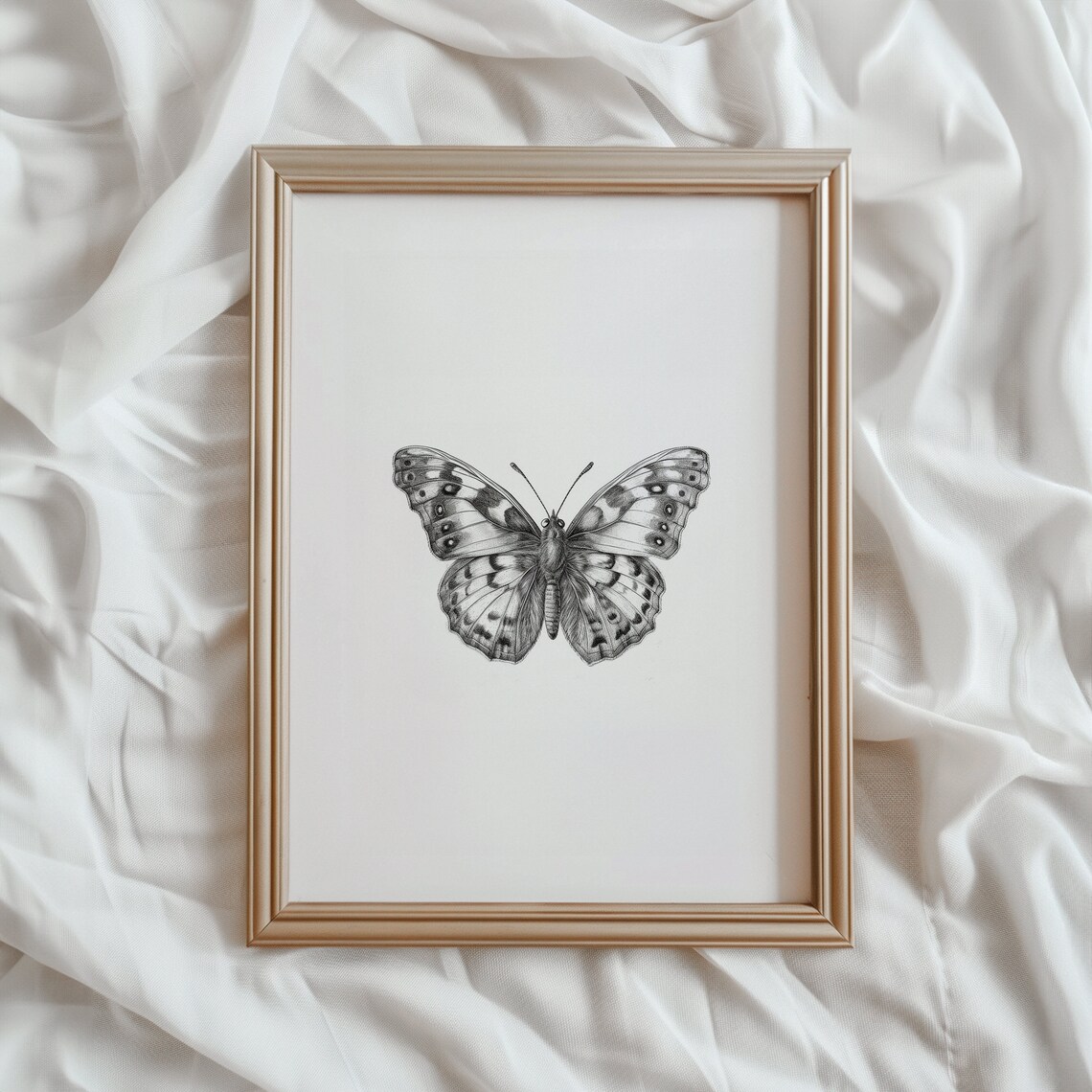 Butterfly Sketch - Minimalist Nature Art