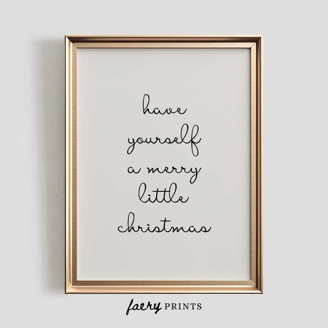 Neutral Christmas Wall Art, Minimalist Merry Christmas Sign