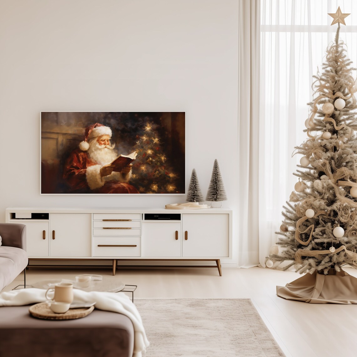Santa Claus Christmas Art Print, Winter Home Decor - Image 2
