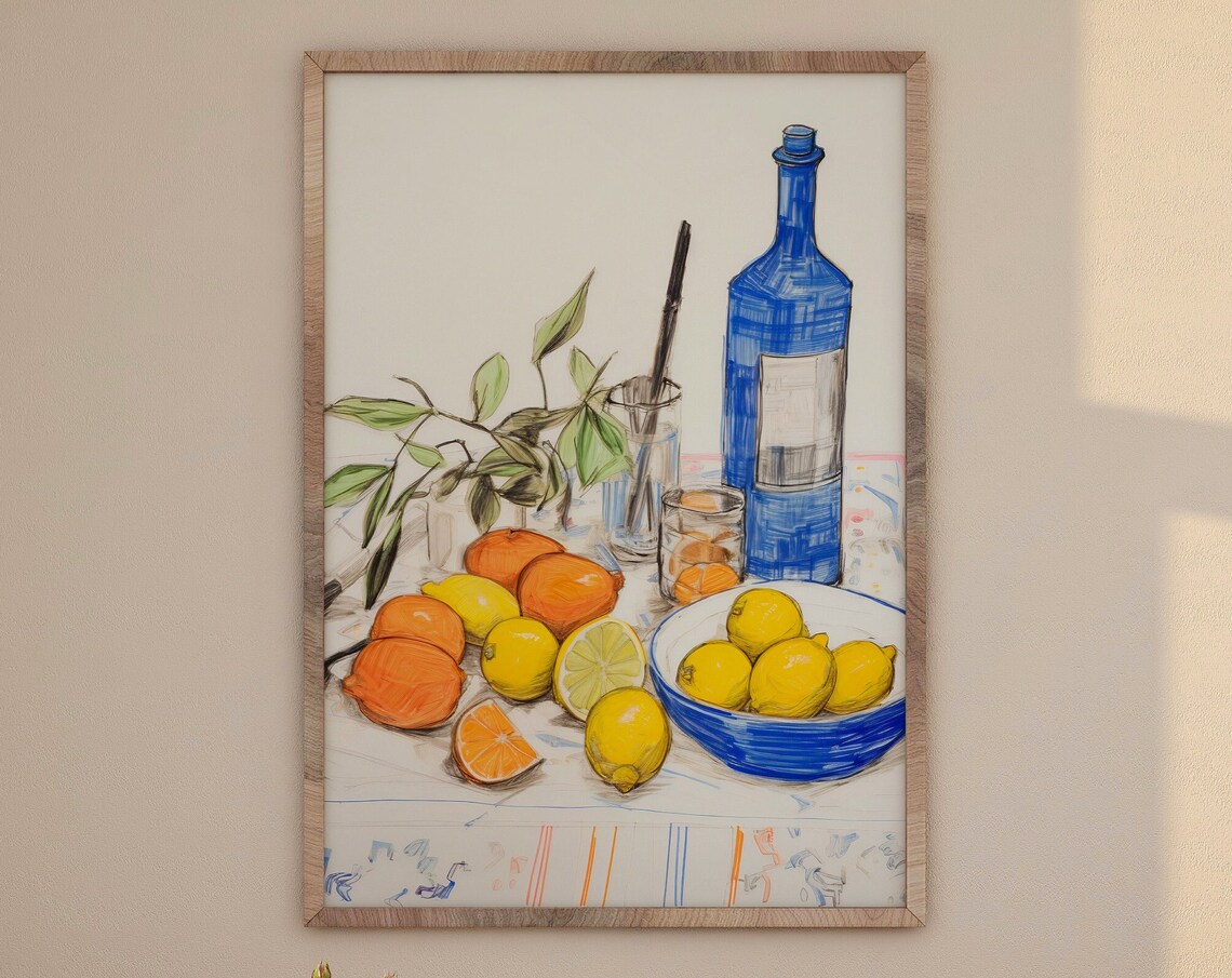 Greek Summer Morning, Mediterranean Kitchen Art Print - Image 3