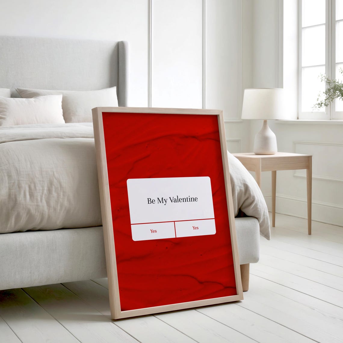 Be My Valentine Notification Poster Trendy Love Print