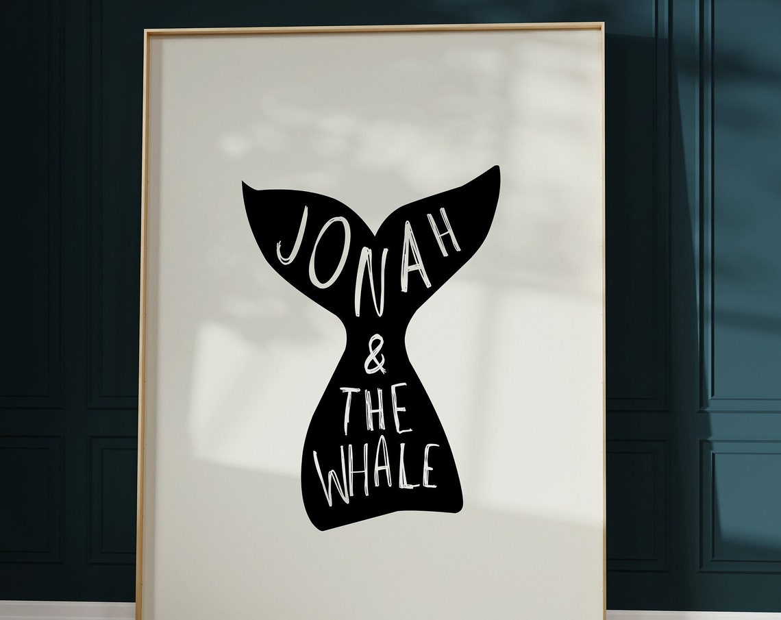 Jonah And The Whale Silhouette Minimalist Christian Bible Art Poster