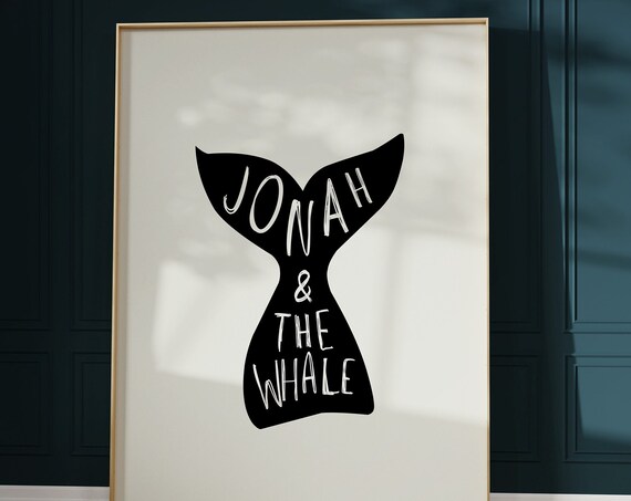 Jonah And The Whale Silhouette Minimalist Christian Bible Art Poster