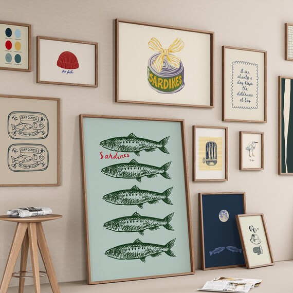 Nautical Art Poster Set Beach House Gallery Wall Digital Download 15 Prints