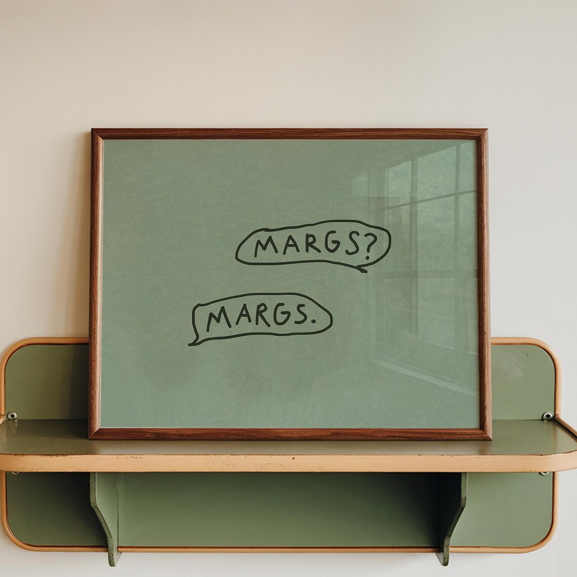 Margs Funny Margarita Poster Hand Drawn Speech Bubbles Green Bar Art