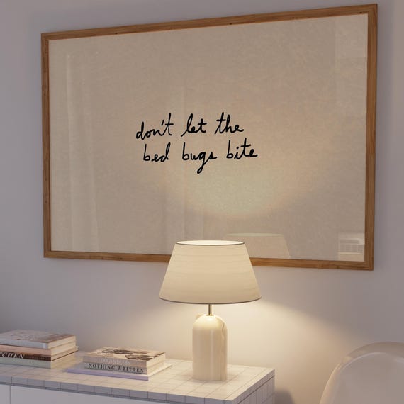 Dont Let The Bed Bugs Bite Print Nursery Wall Art Kids Bedroom Decor Horizontal Digital Download