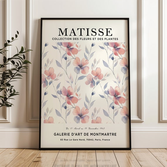 Henri Matisse Floral Print Exhibition Poster Wall Art Colourful Vintage Fine Living Room Decor Mid Century Modern