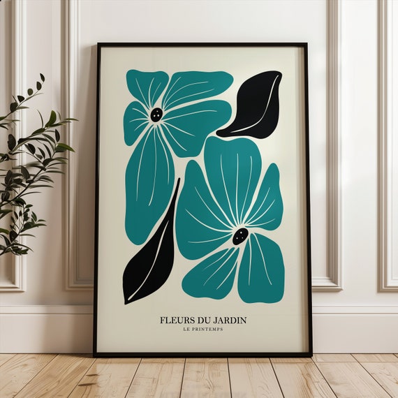 Henri Matisse Flower Style Exhibition Poster Famous Gallery Wall Art Print Grey Beige Boho Decor Bedroom Living Room
