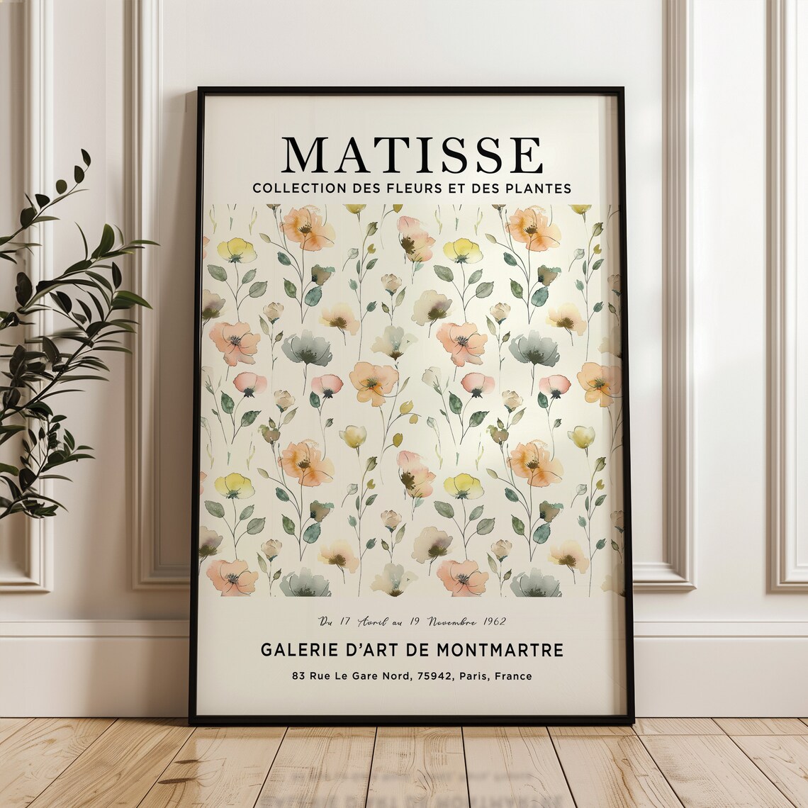 Henri Matisse Yellow Watercolor Floral Exhibition Sunny Blooms Poster