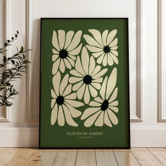 Henri Matisse Flower Style Exhibition Poster Famous Gallery Wall Art Print Grey Beige Boho Decor Bedroom Living Room