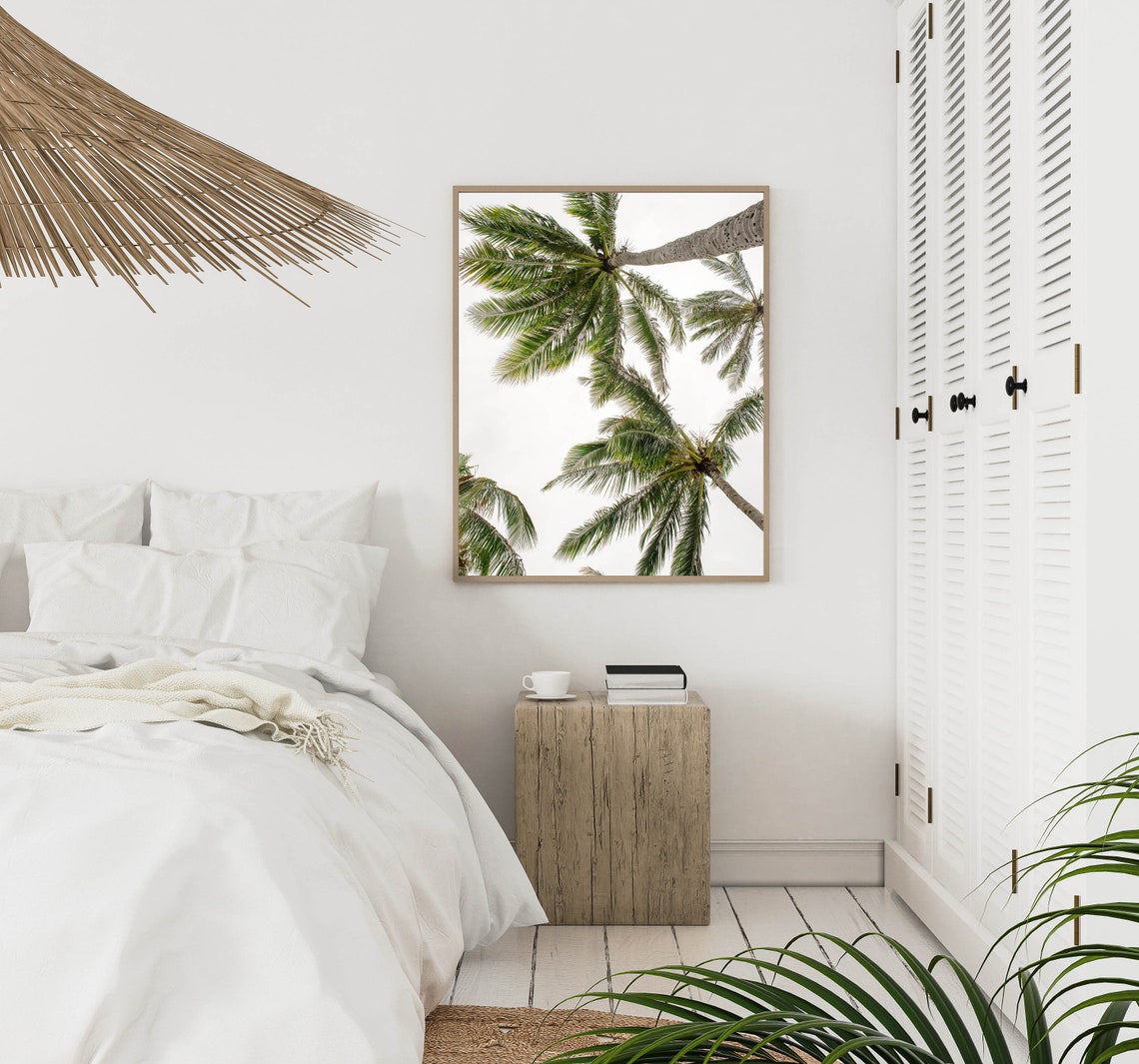 Palm Tree Crowns Looking Up Tropical Canopy Sky Photo Poster - Image 3