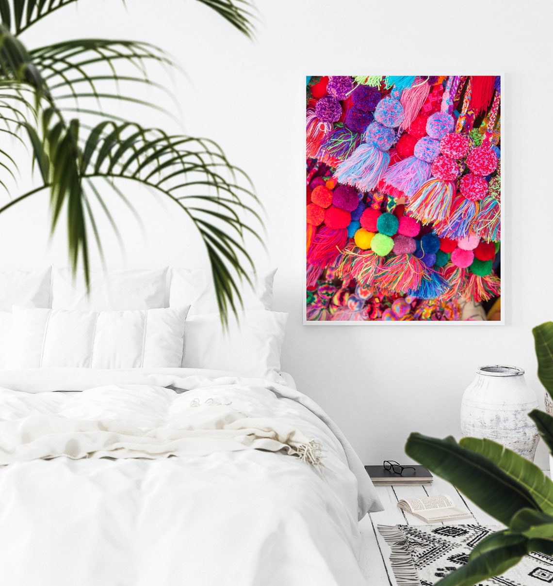 Colorful Yarn Pom Poms and Tassels in a Festive Display Poster - Image 3