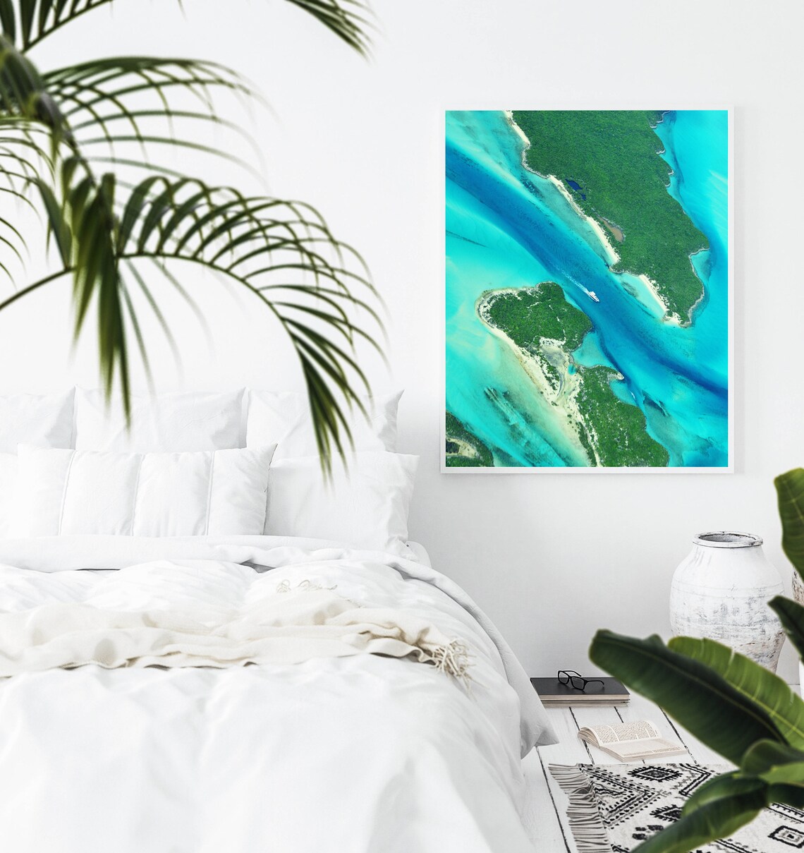 Aerial View of Turquoise Waters and Emerald Green Islands Poster - Image 3