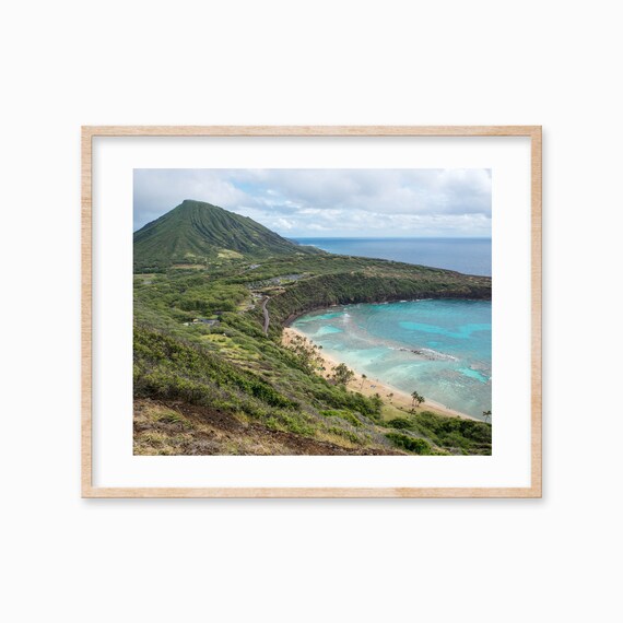 Hanauma Bay Hawaii Wall Art Kokohead Print Blue Hawaii Ocean Photo Beach Wall Decor Surf Travel Poster Island Art